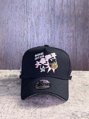 New Era 9FORTY Los Angeles Dodgers Black Pink Snapback Hat OSFA Shohei Ohtani